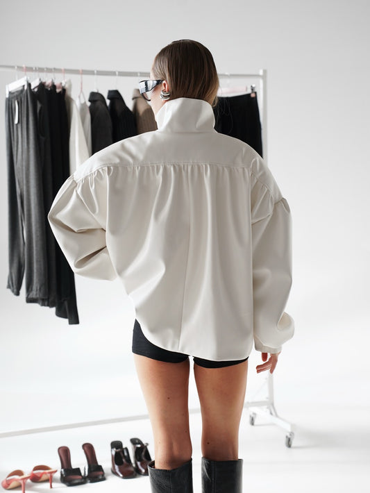 Бомбер з еко-шкіри