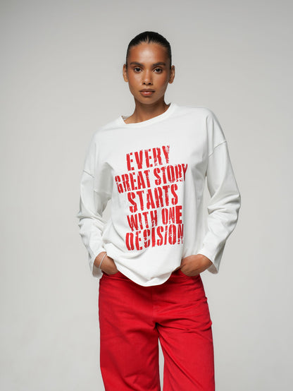 Лонгслів «Every great story starts with one decision»