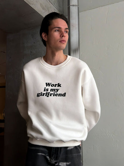 Світшот чоловічий  «Work is my girlfriend»