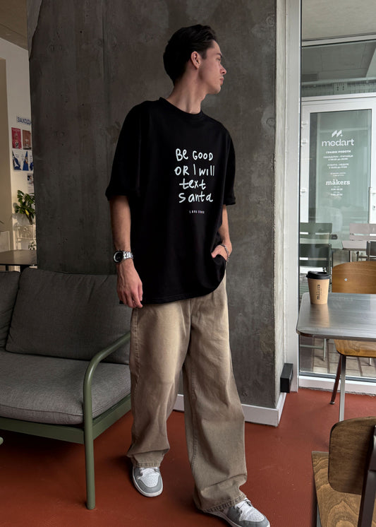 Футболка чоловіча «Be good or I will text Santa»