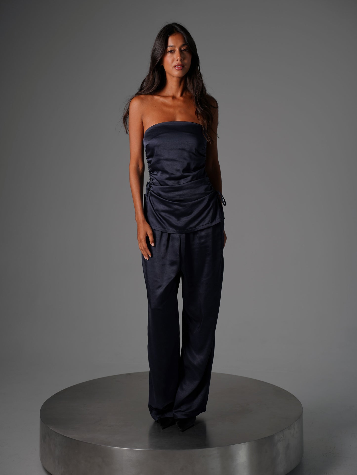 Сатиновий костюм з топом