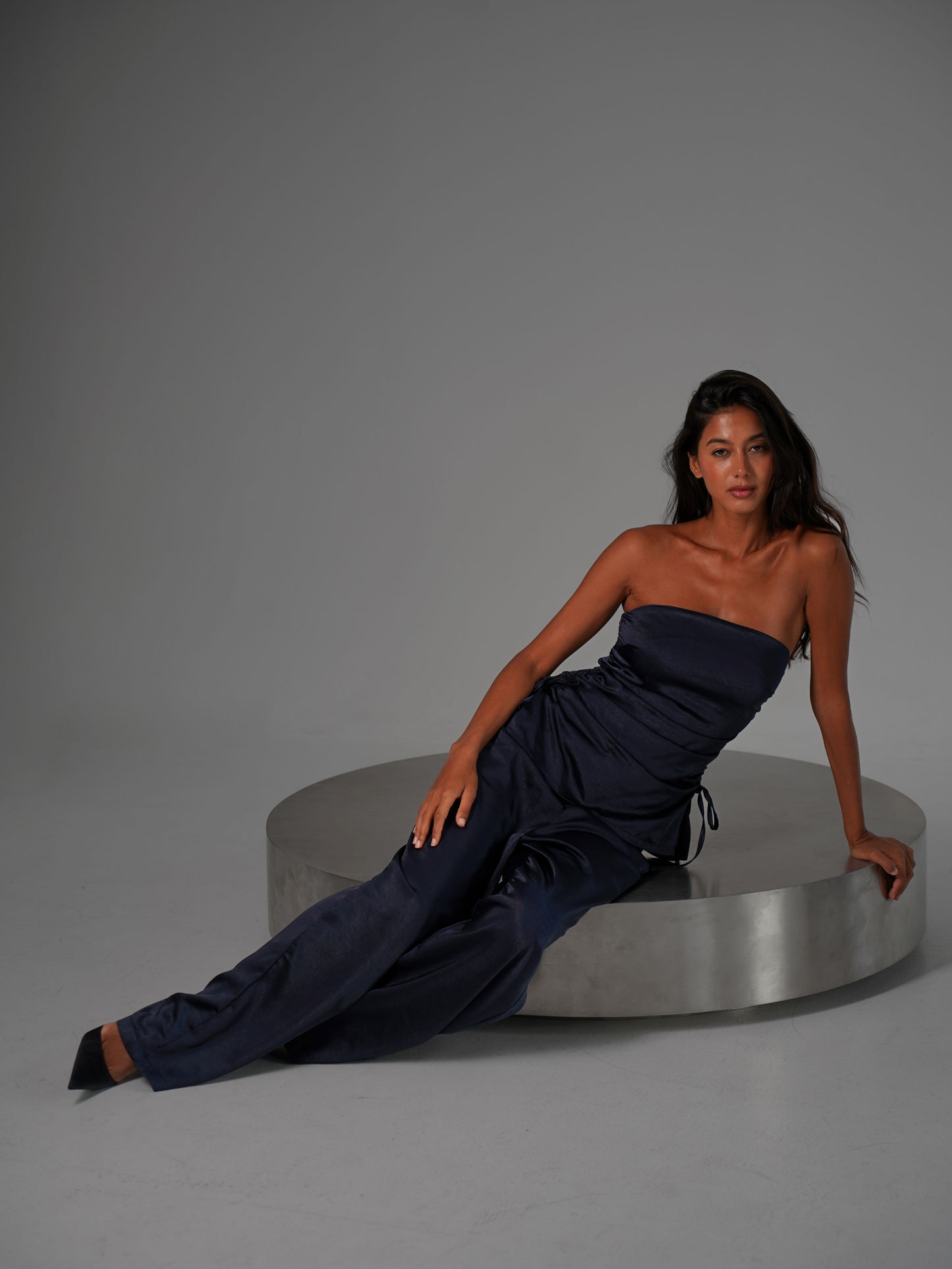 Сатиновий костюм з топом