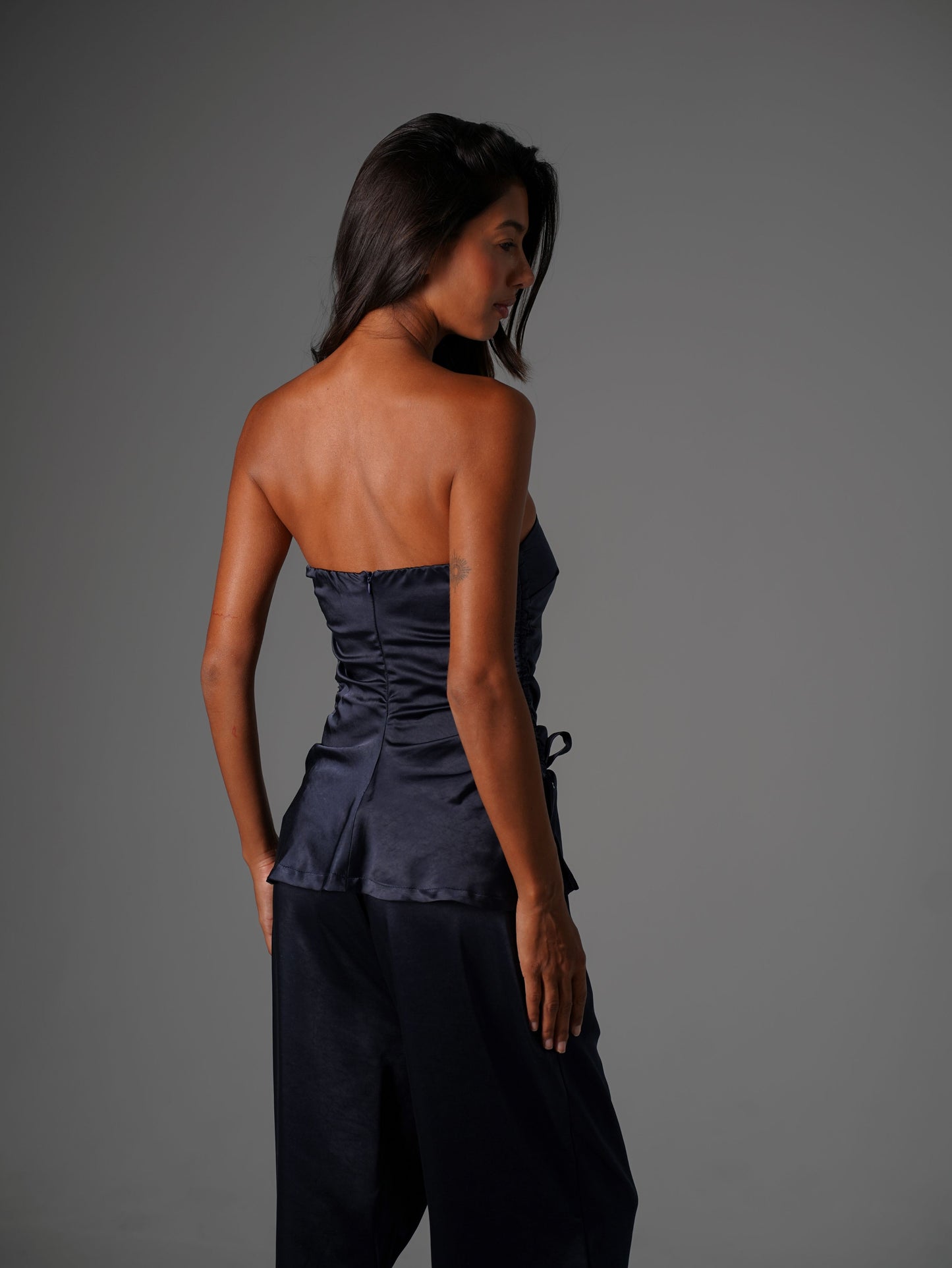 Сатиновий костюм з топом