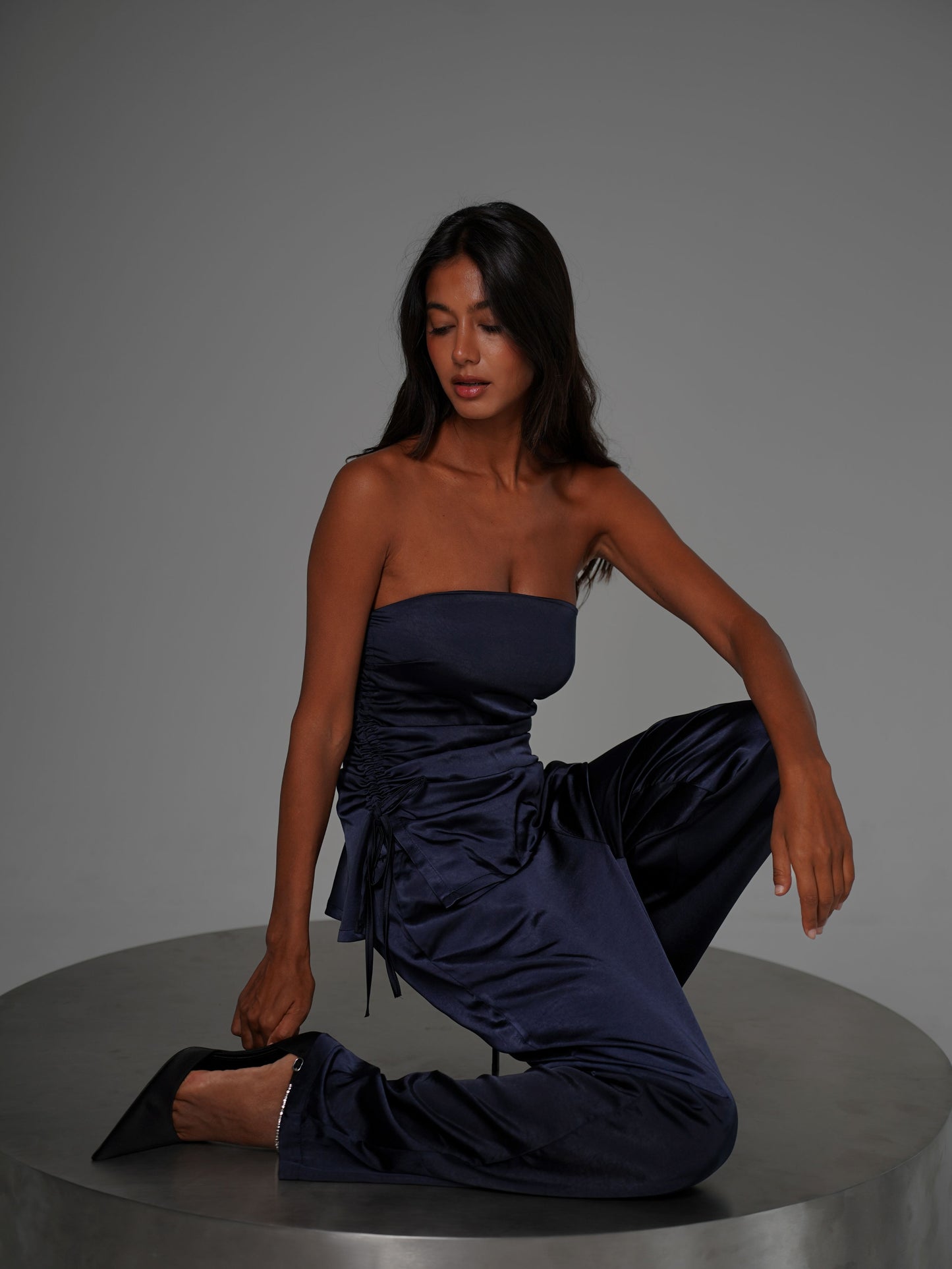 Сатиновий костюм з топом