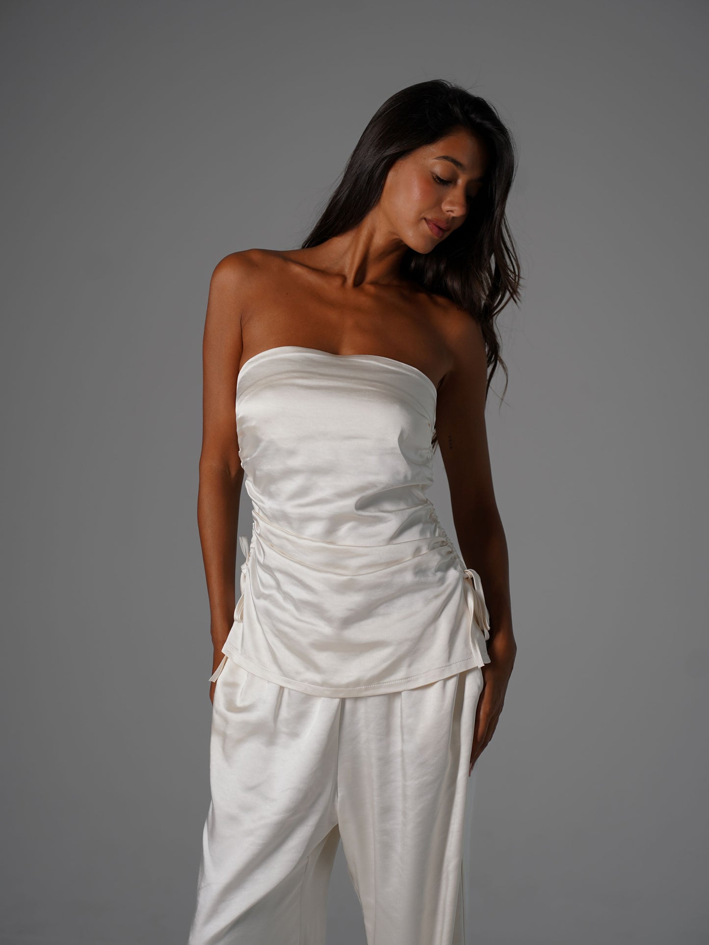 Сатиновий костюм з топом